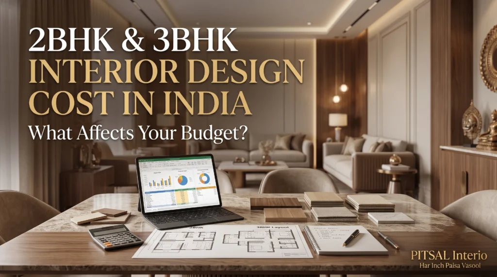 2BHK and 3BHK home interior design budget planning by PITSAL Interio