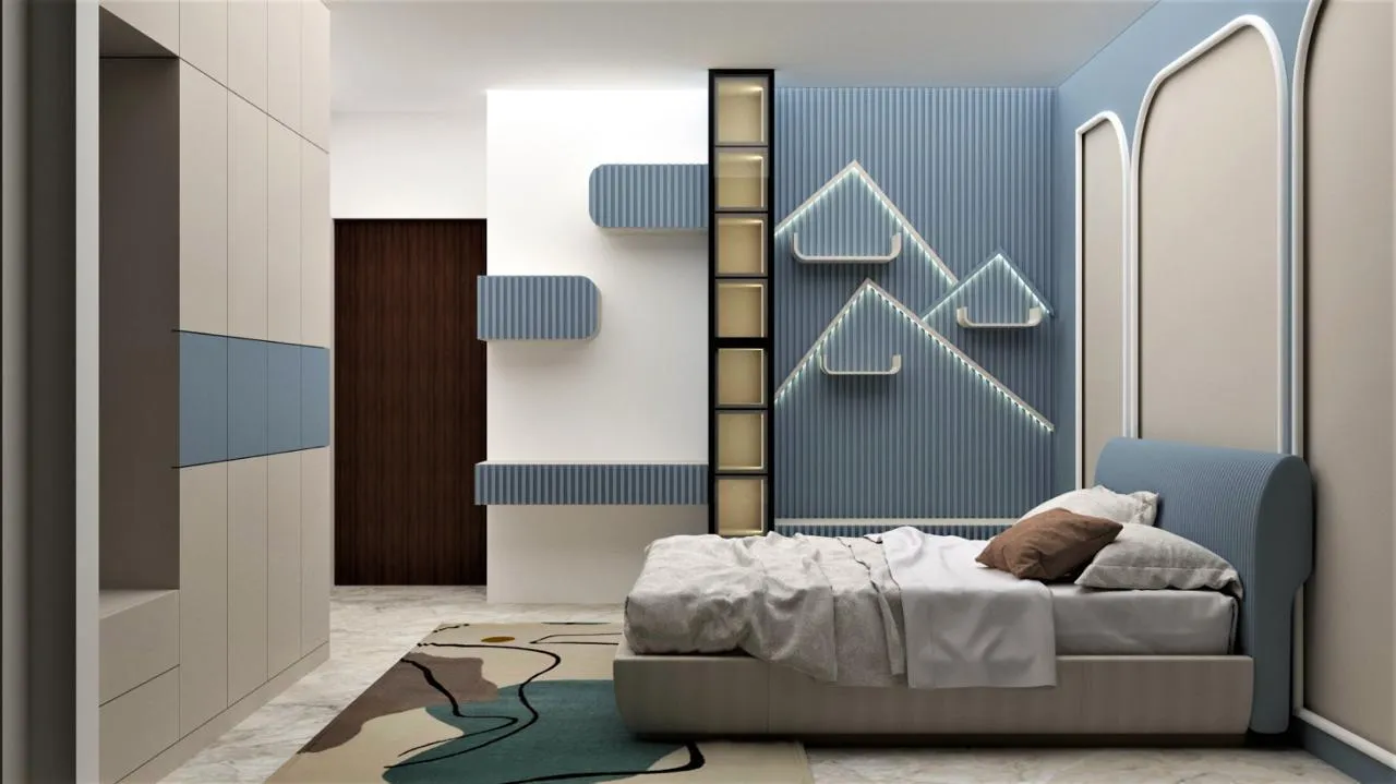 Kids bedroom interior with custom furniture by PITSAL Interio