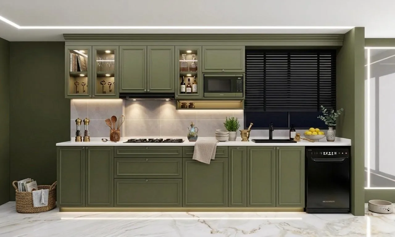 Modern modular kitchen design with practical storage by PITSAL Interio