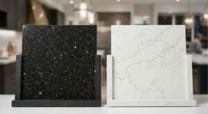 Granite vs quartz countertop slabs for Indian modular kitchens — price and finish comparison