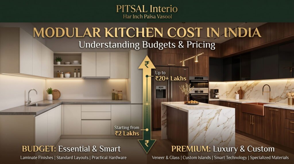 Modular Kitchen Cost in India 2026: Full Price Guide (₹/Sq Ft)