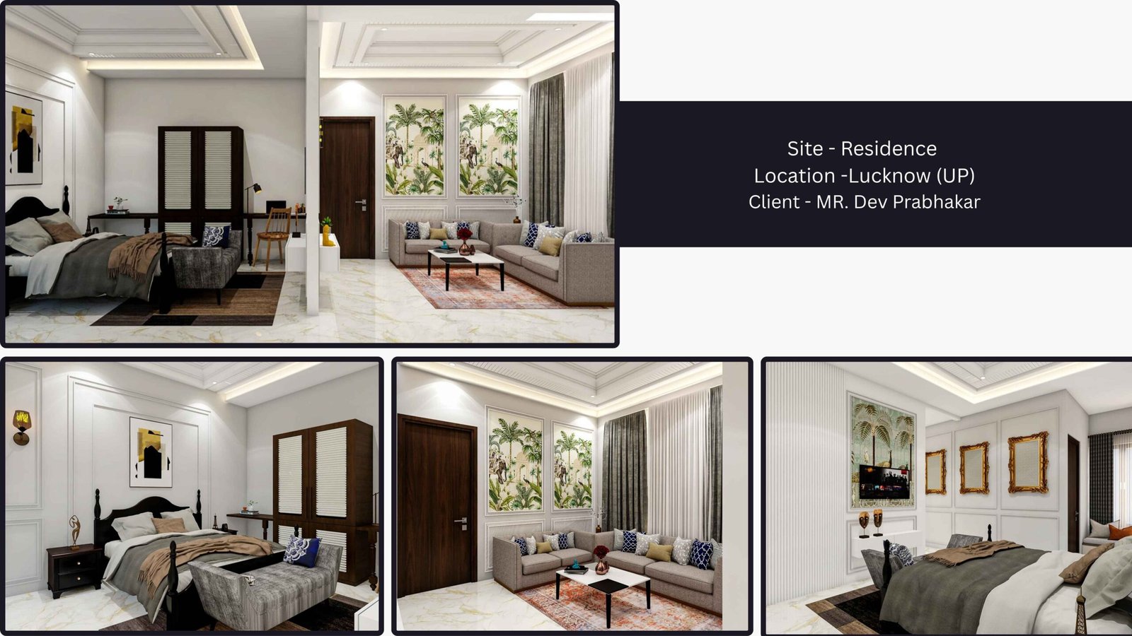 Luxury studio apartment interior design in Lucknow by PITSAL Interio