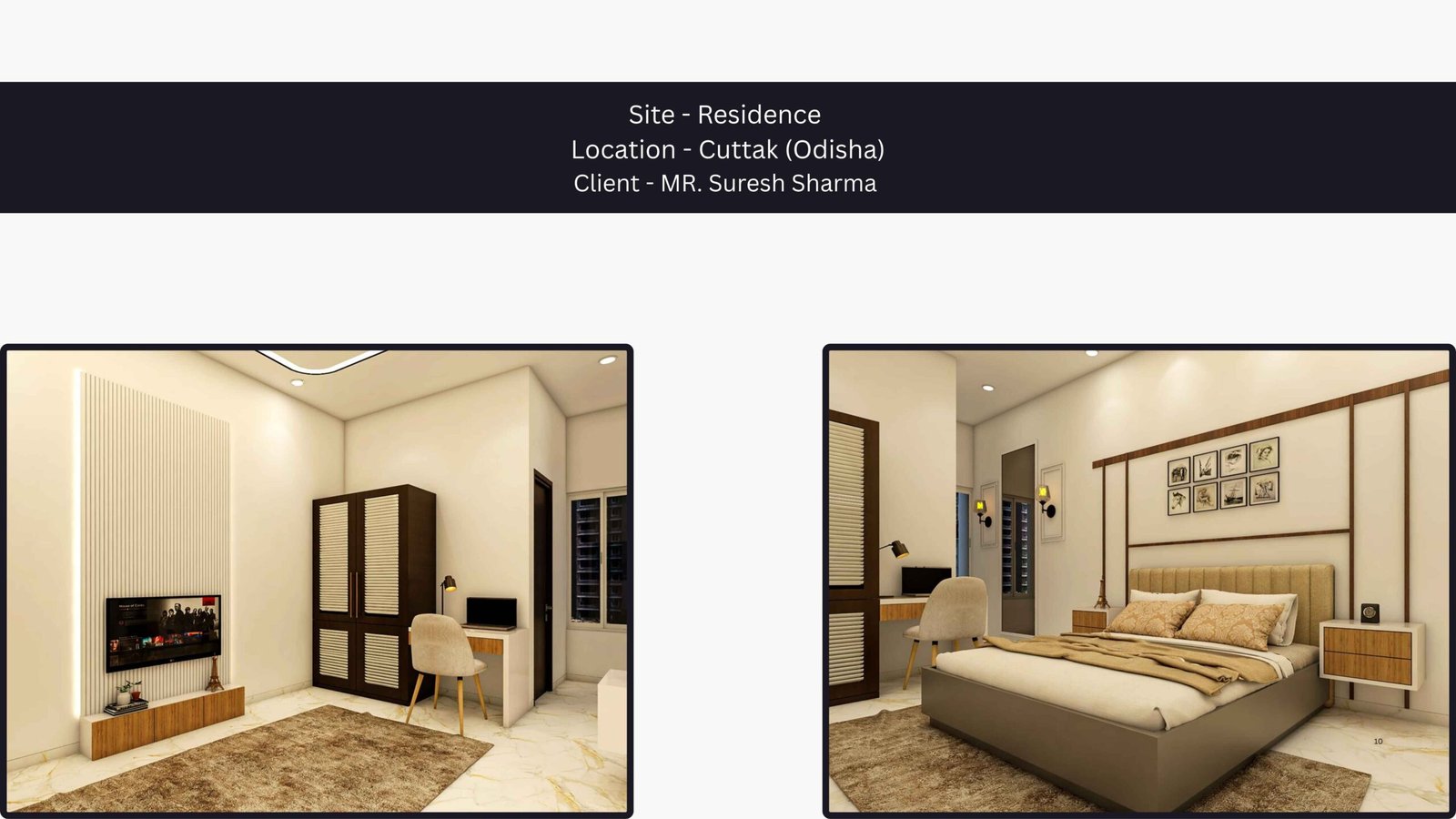 Modern master bedroom interior design in Cuttack by PITSAL Interio