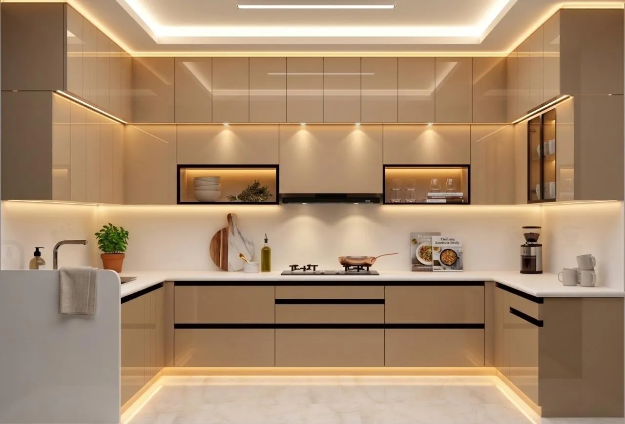 Waterproof modular kitchen design by PITSAL Interio