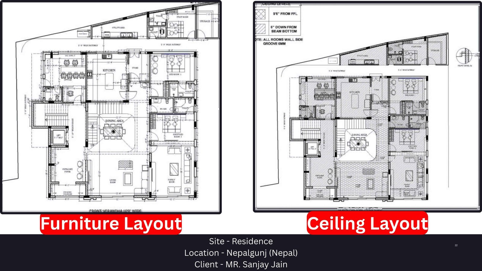 Nepalgunj residence luxury living room interior design by PITSAL Interio